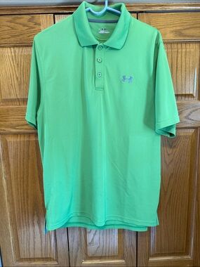 Under Armour Men’s Bright Green Polo Shirt-Medium